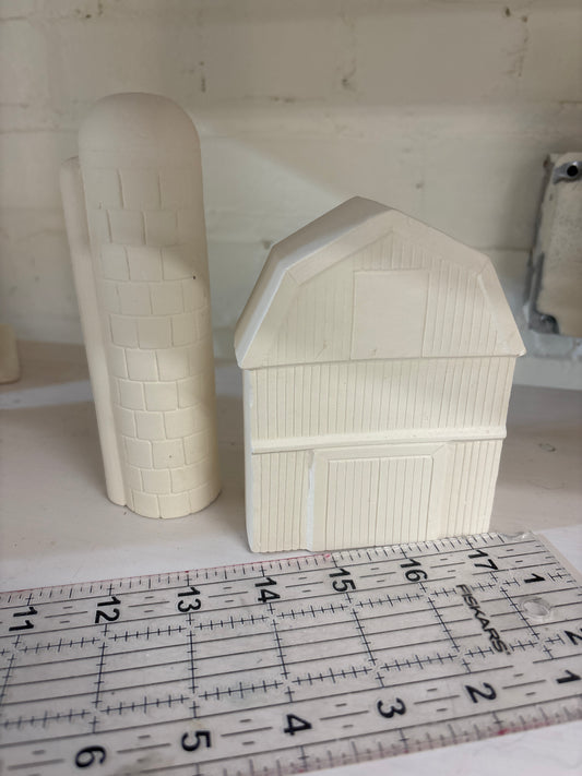Two piece barn and silo