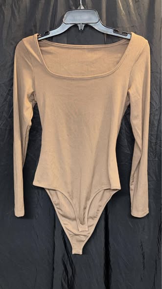 Brown, Long Sleeve Bodysuit size Medium