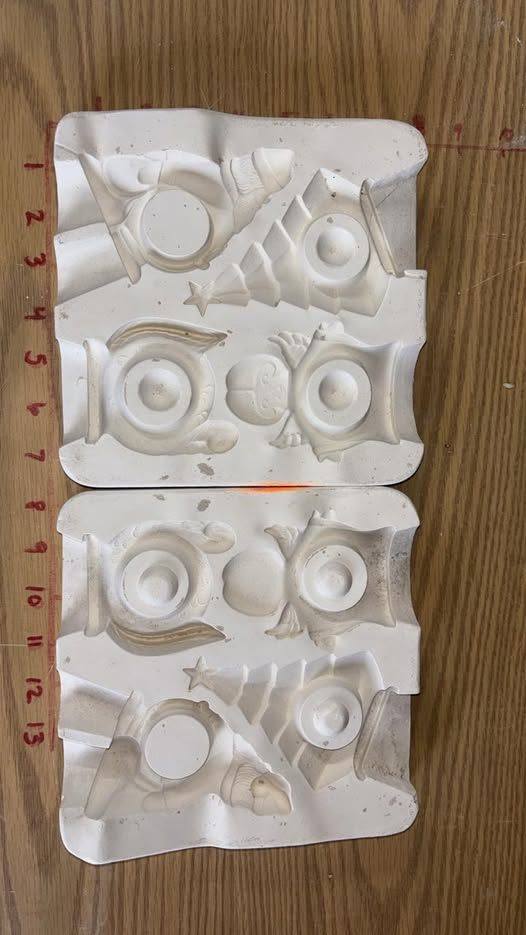 Vintage Holliday Napkin Rings Duncan 32 Ceramic Slip Casting Plaster Mold