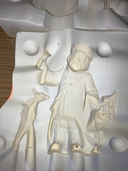Gare 1442 Santa ringing bell with deer lot# KV  Ceramic Casting Mold FREE SHIPPING