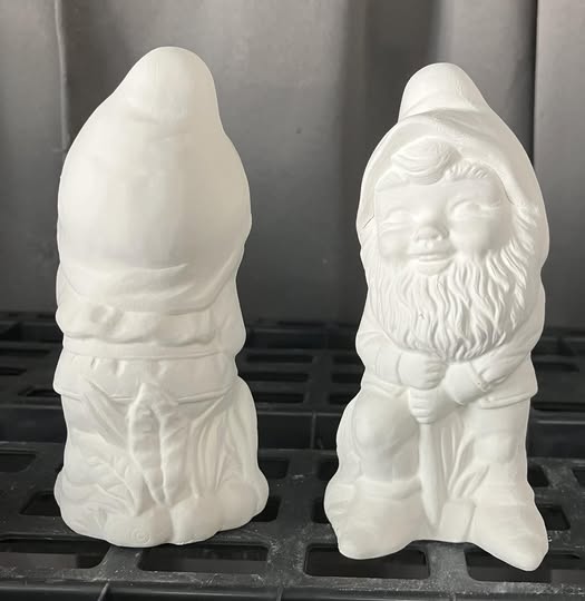 Shovel Holding mini Gnome Ready to Paint Ceramics