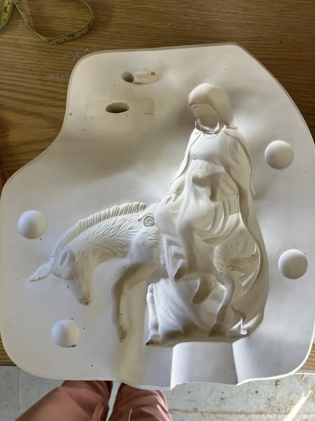 Kimple 2581 Mary on Donkey  Lot CK Ceramic Casting Mold