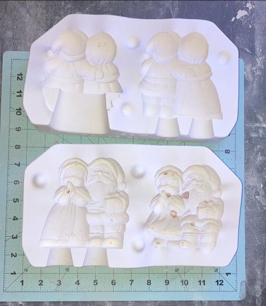 Standing and Sitting Santa and Mrs clause  Riverview 681 (Lot#52) Ceramic Casting Mold