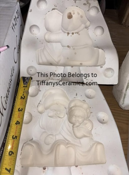 Mr. and Mrs. Santa Clause unknown maker lotT171 Ceramic Casting Mold