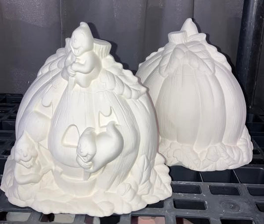 Ghosts Carving a Pumpkin Ready to Paint Ceramics