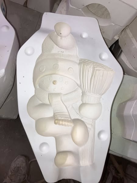 Garden Stump Snowman  Clay Magic 2464 lot#B33 Ceramic Casting Mold