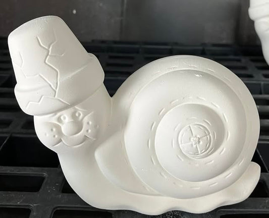 Snail Crack Pot Ready to Paint Ceramics