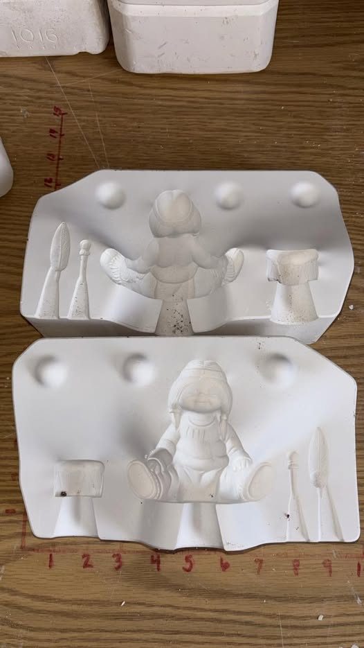 Native American Indian sitting with drum Ceramic Slip Casting Plaster Mold