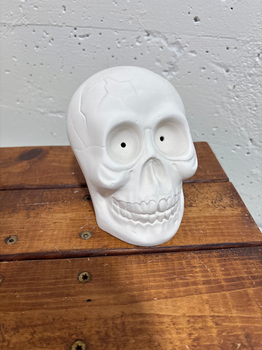 Small human skull with eye holes, ready to paint Ceramics