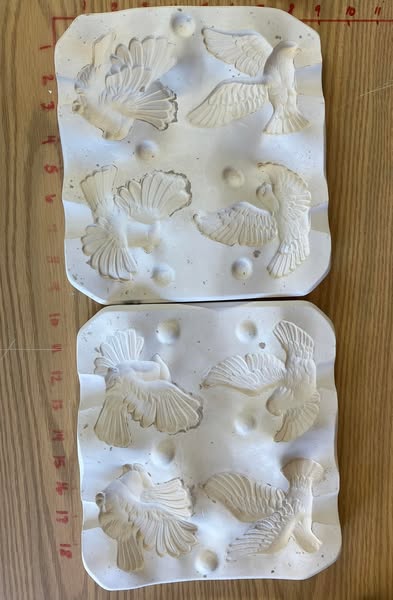 Birds -cardinals and doves Ceramic slip casting mold  Kelly 851