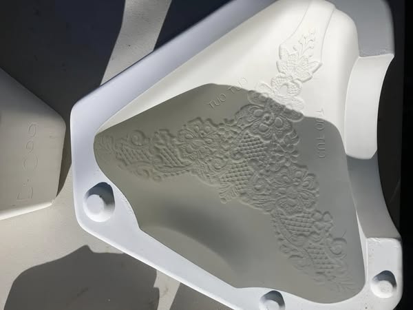 Medium Lace Appliqué Basket Donas 1099 lot#C19 Ceramic Casting Mold