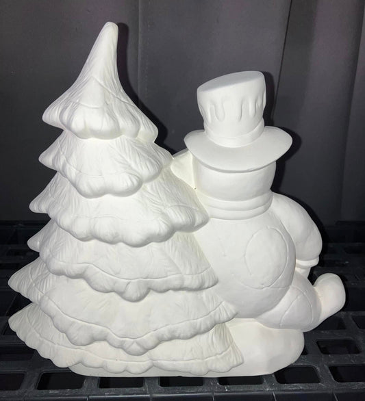 Frosty Decorating the Christmas tree Ready to Paint Ceramics