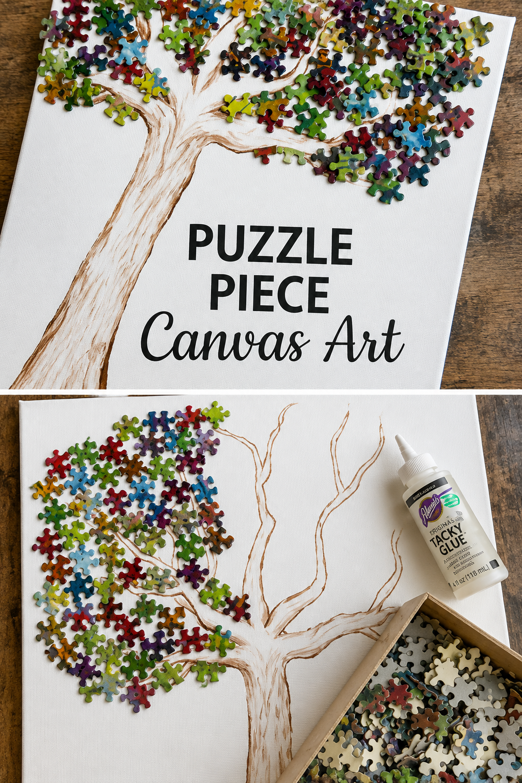 April 3rd 2027 @ Noon Puzzle Piece Canvas Art DIY