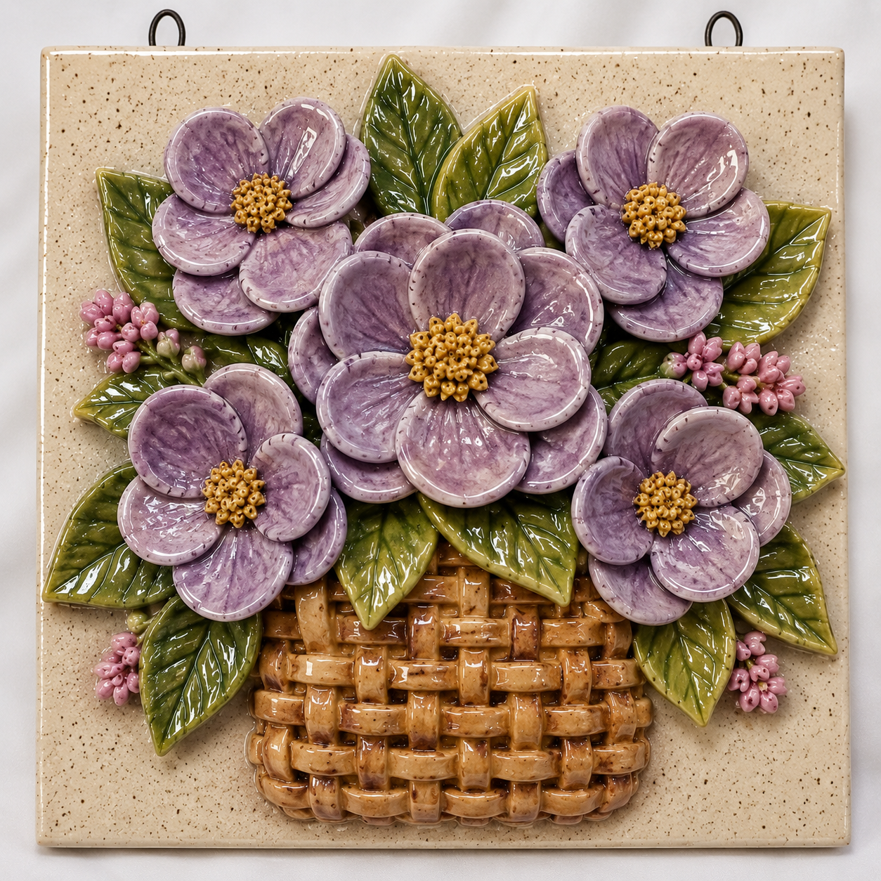 July 11th at Noon Hanging Tile Woven Flower Basket