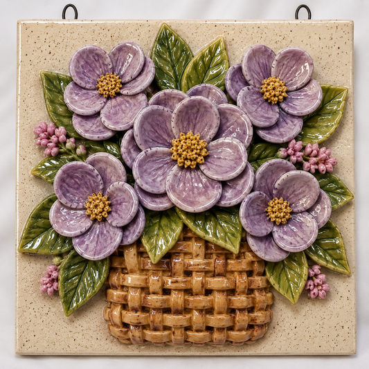 11th of July Saturday at Noon Hanging Tile Woven Flower Basket