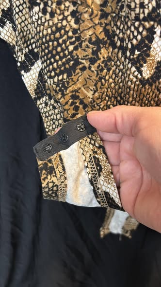 Snake Print Long Sleeve Body Suit Top Size Medium