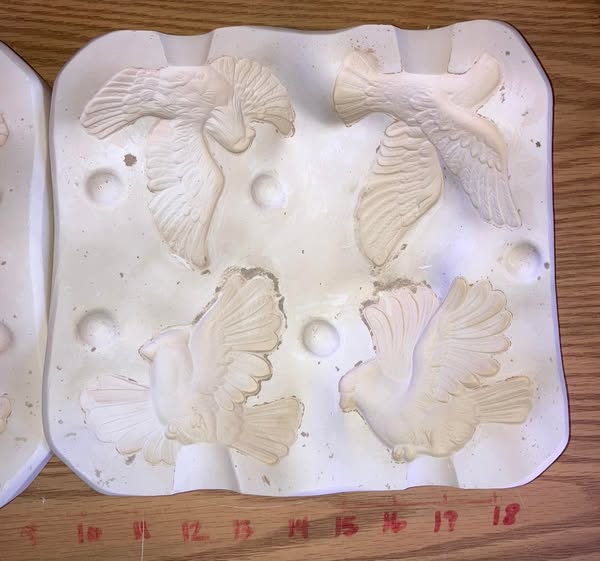 Birds -cardinals and doves Ceramic slip casting mold  Kelly 851