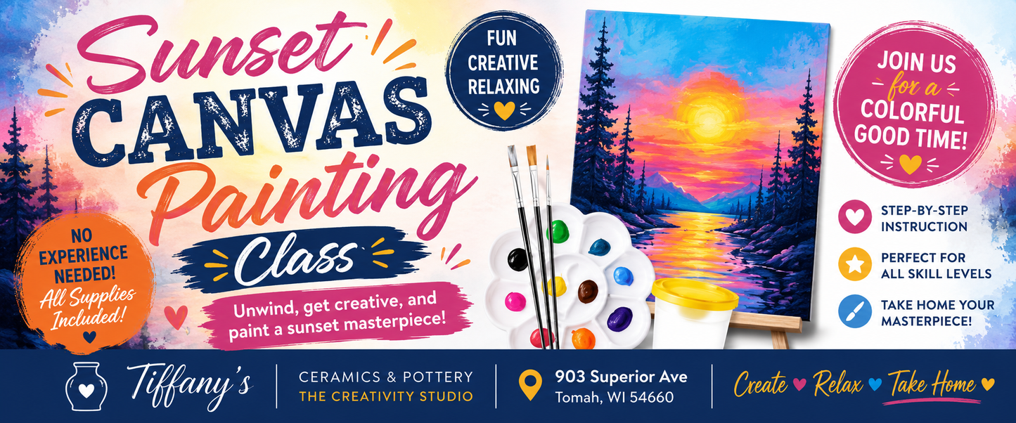 August 15th 1pm Sunset Canvas Painting Class