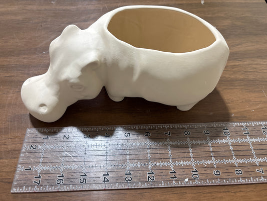 Hippo planter ready to paint ceramic