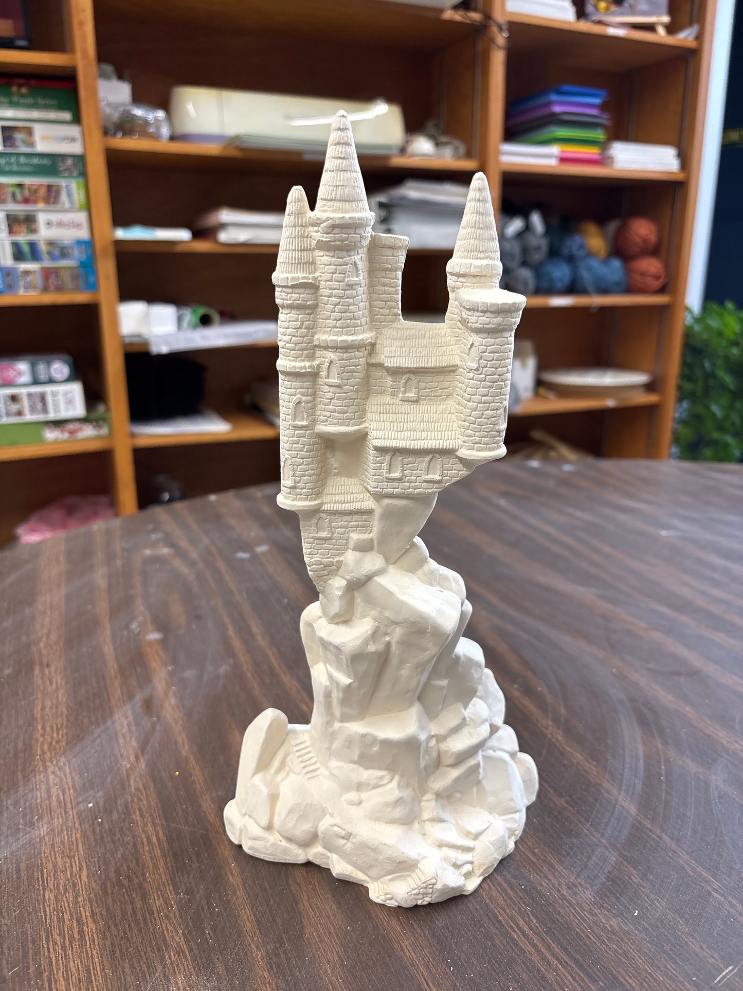 12” castle on rock ready to paint Ceramics
