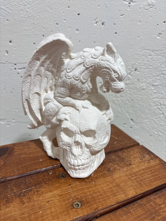 Dragon on skull ready to paint Ceramics