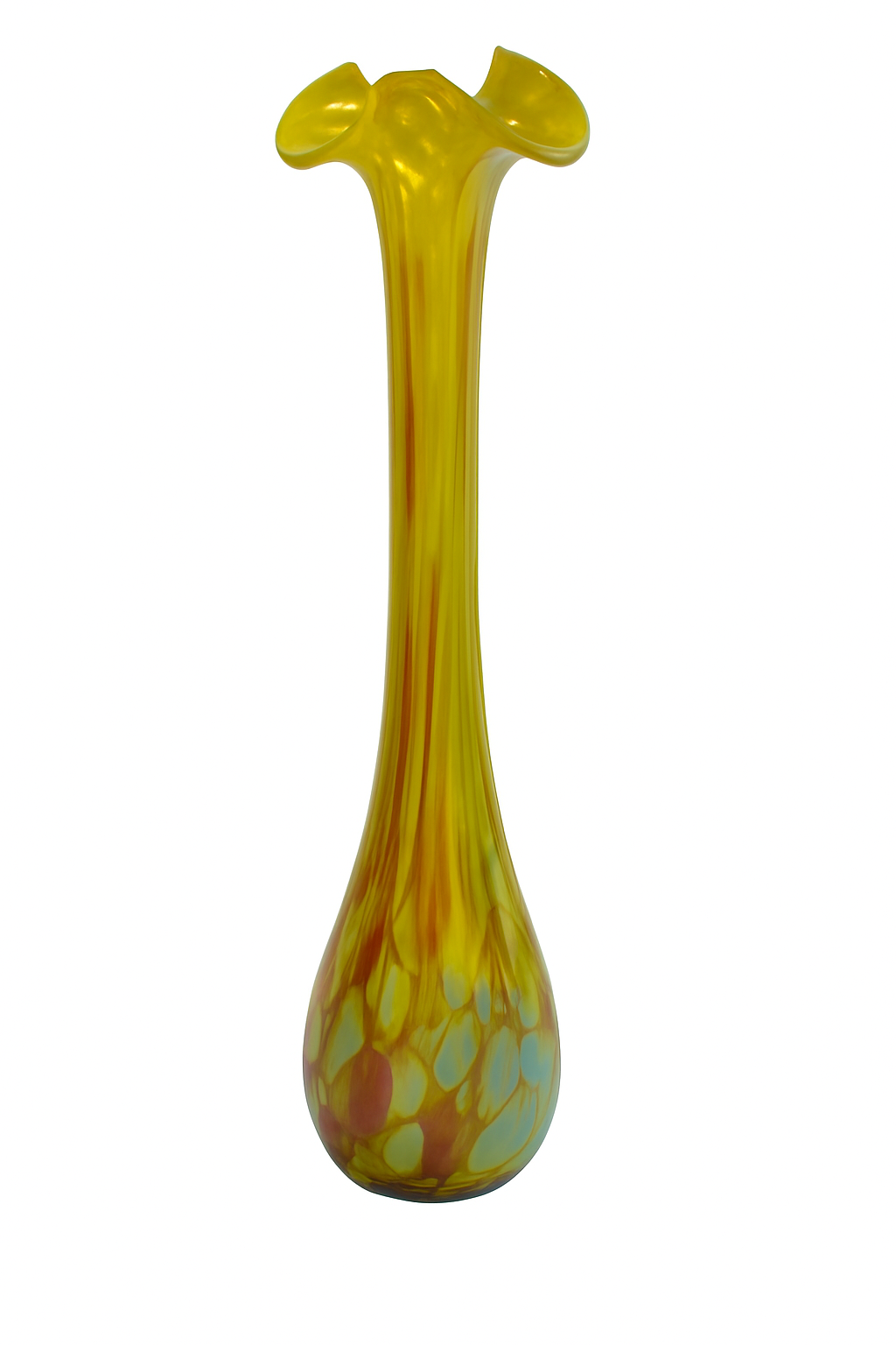 Hand-Blown Art Glass Bud Vase (10”)