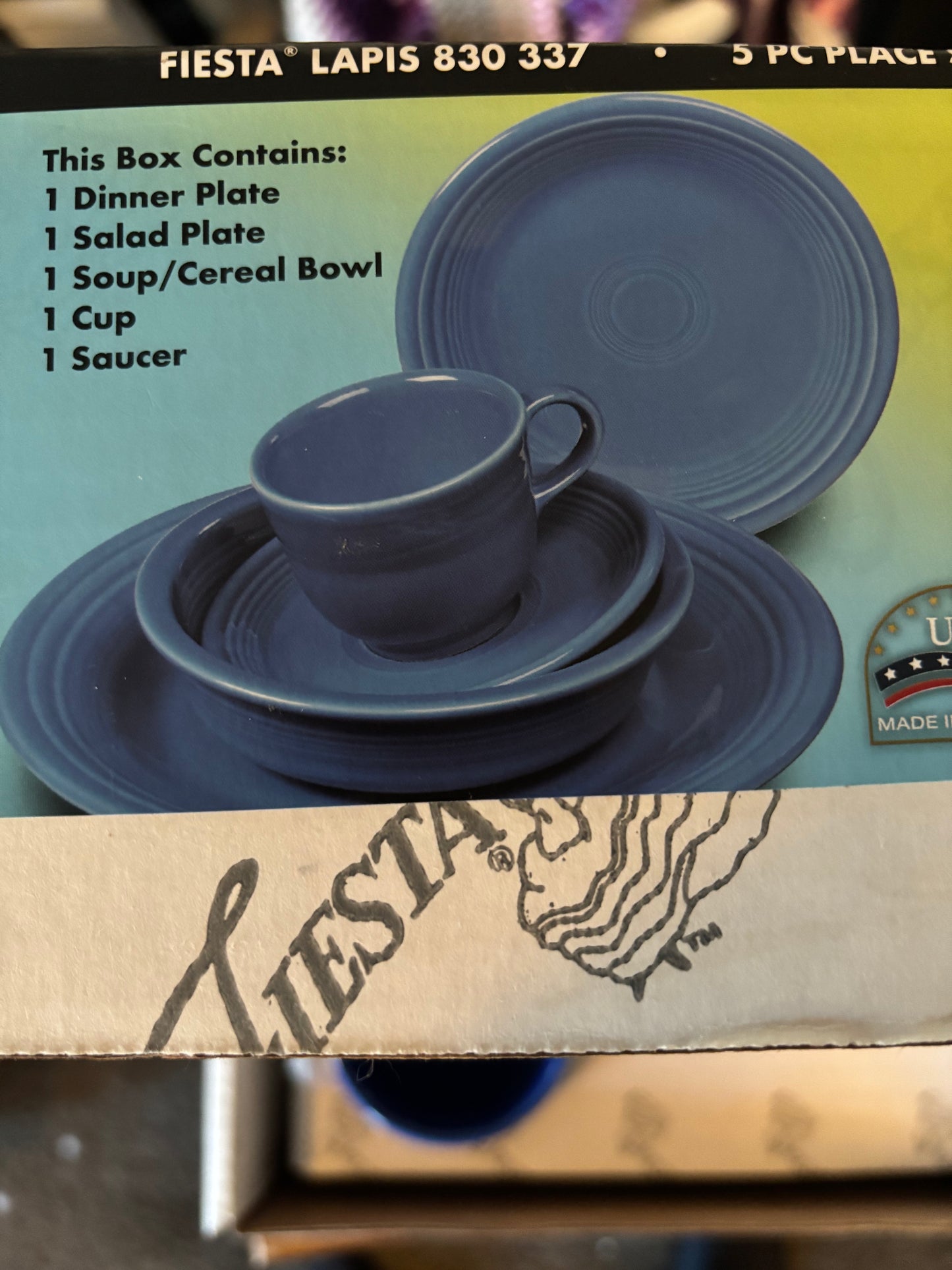 Fiesta Lapis 5-Piece Place Setting – Excellent Condition