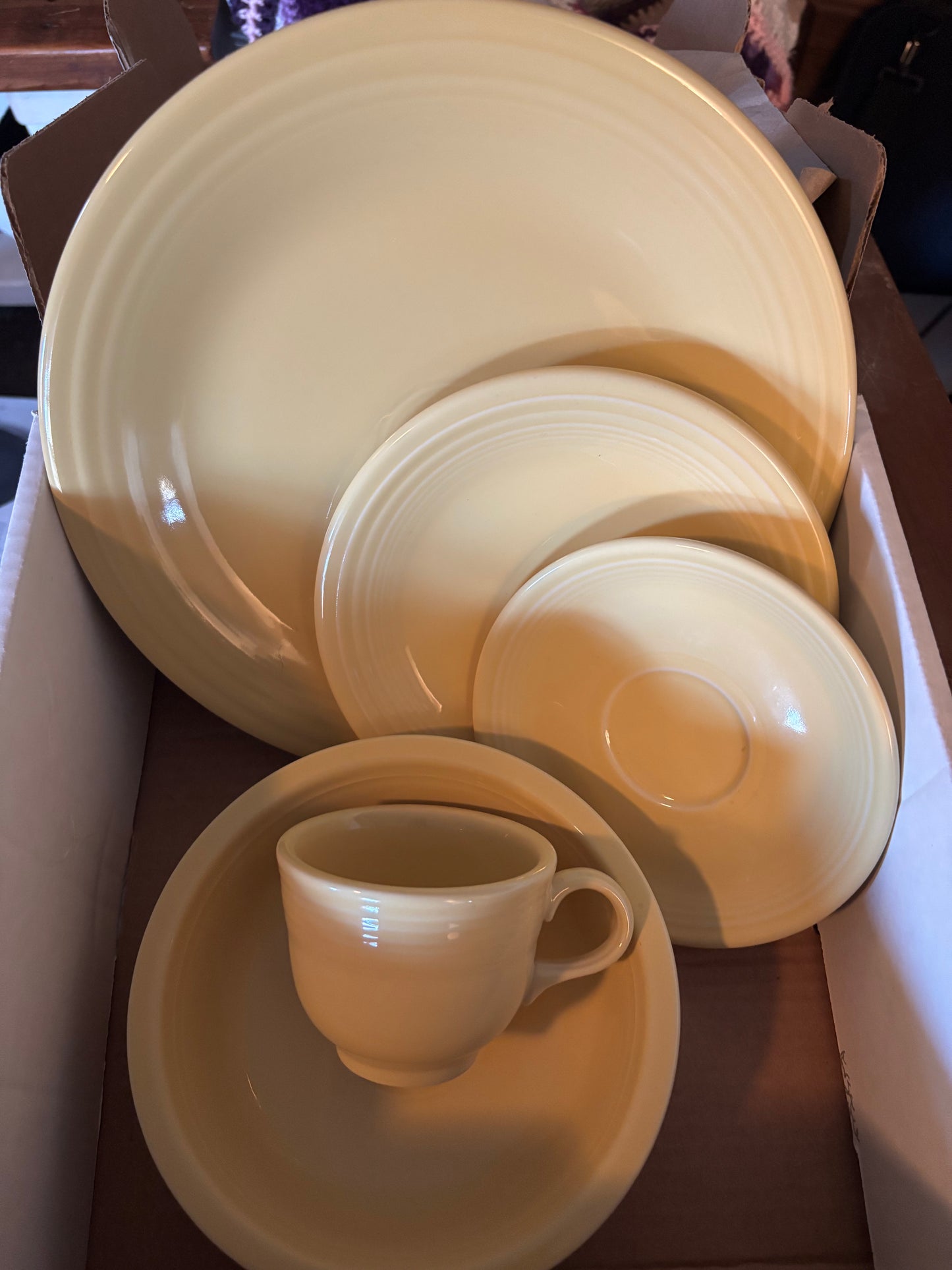 Fiesta Dinnerware – 5-Piece Place Setting – Yellow – Excellent Condition