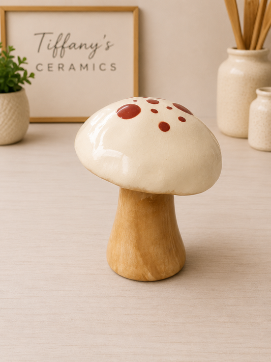 Mushroom garden decor, hand casted Ceramics