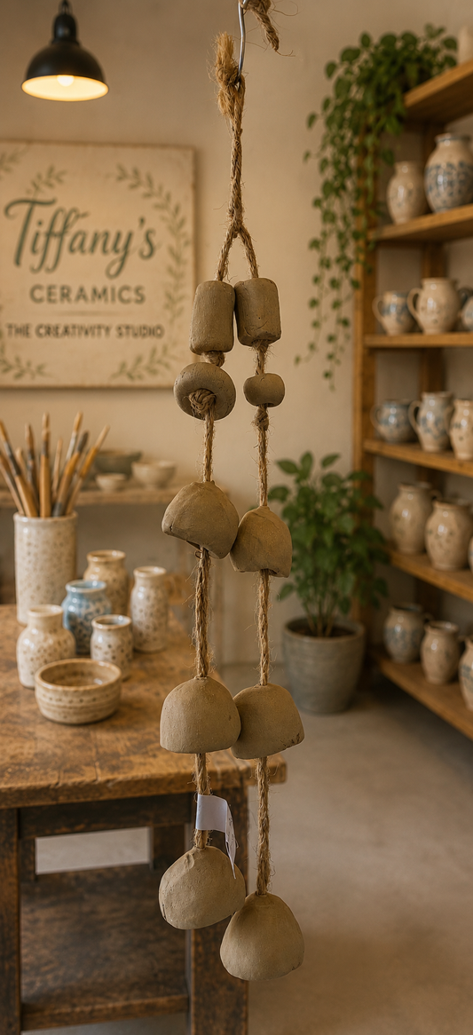 Two rope chime unglazed c6 Clay