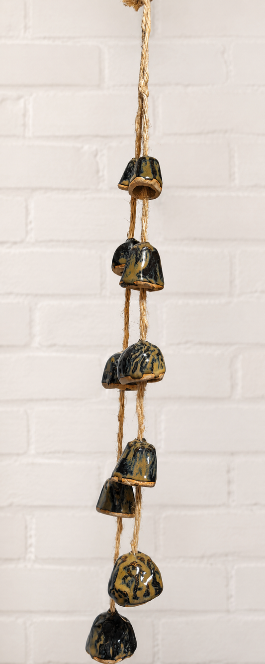 Two rope chime, handmade pottery