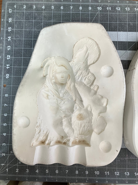 Wolf Maiden Native American Indian Kimple 2530 (609) Ceramic Casting Mold