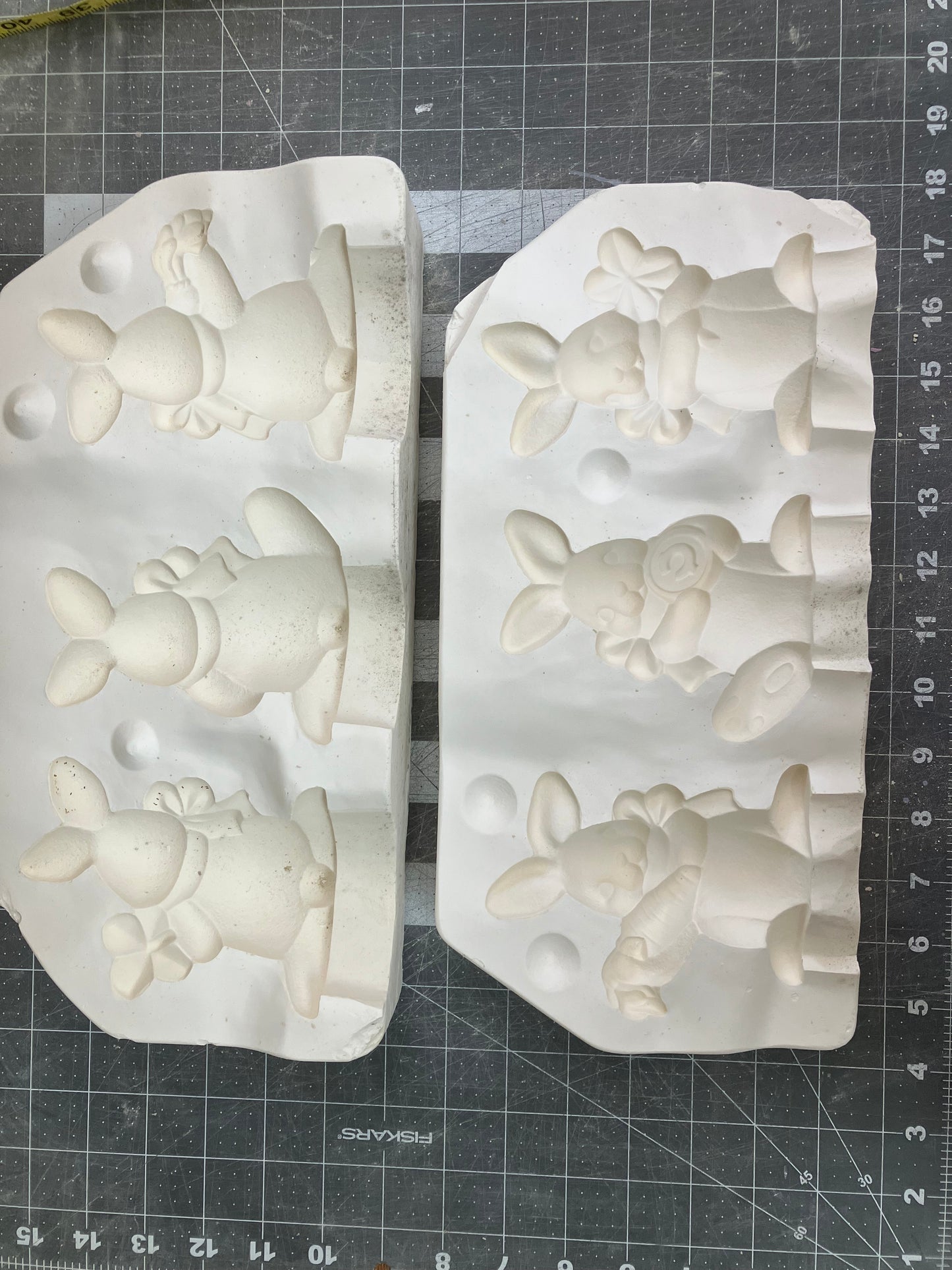 Three Lucky Bunnies Clay Magic 1702 (614) Ceramic Casting Mold