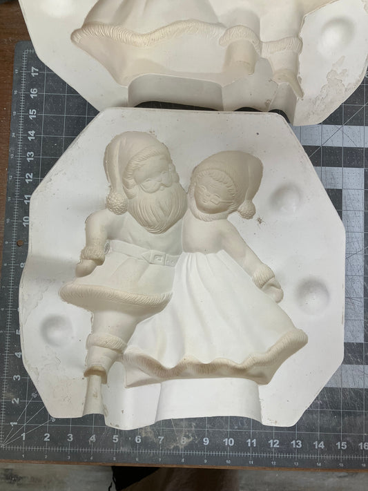 Dancing Sant and Mrs Clause Large Mold Riverview 742 (621) Ceramic Casting Mold